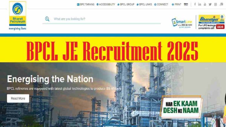 Exciting Career Opportunities Await: Apply Now for BPCL JE Recruitment 2025 Before June 27!