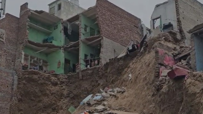 Massive Building Collapse in Mathura During Excavation: Several Trapped and Emergency Teams Responding