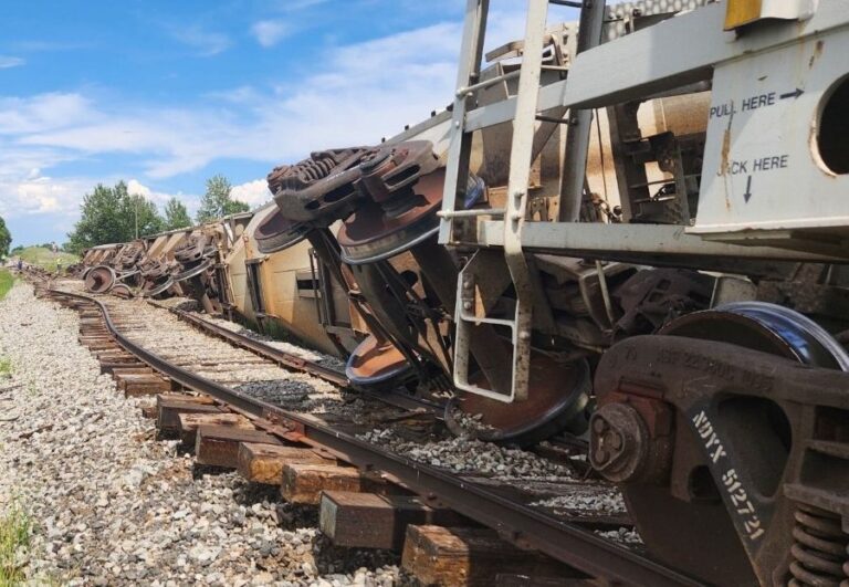 Major Train Derailment Near Chester Spills Tons of Wheat, Closes Key Intersection Indefinitely